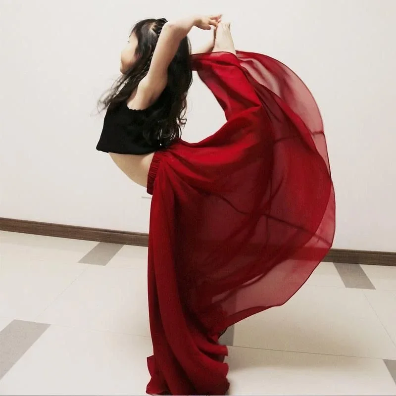 تنورة كبيرة متأرجحة للأطفال مجموعة الرقص الكلاسيكي للفتيات في شينجيانغ تنورة غزل ممارسة الرقص الحديث