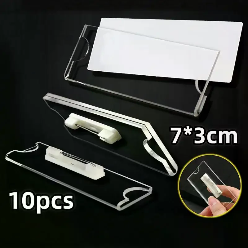 10/20/30Pcs Name Tag Blank Name Badges Acrylic Name Tag Holders 70x30mm Insert Blank Acrylic Nameplate view 2