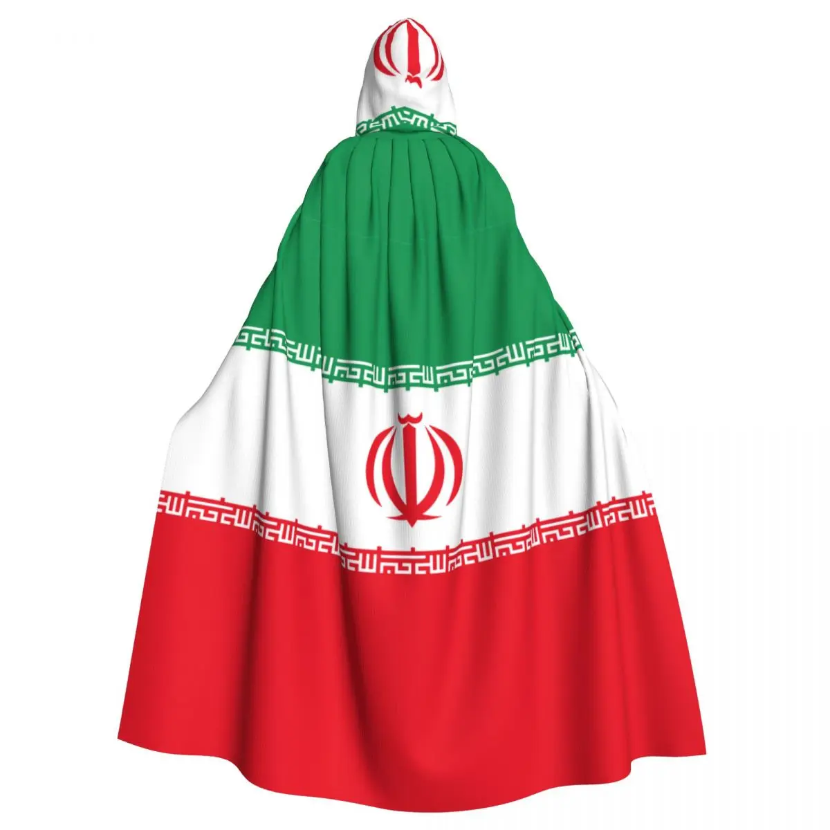 Flag Of IRAN Hooded Cloak Polyester Unisex Witch Cape Costume Accessory