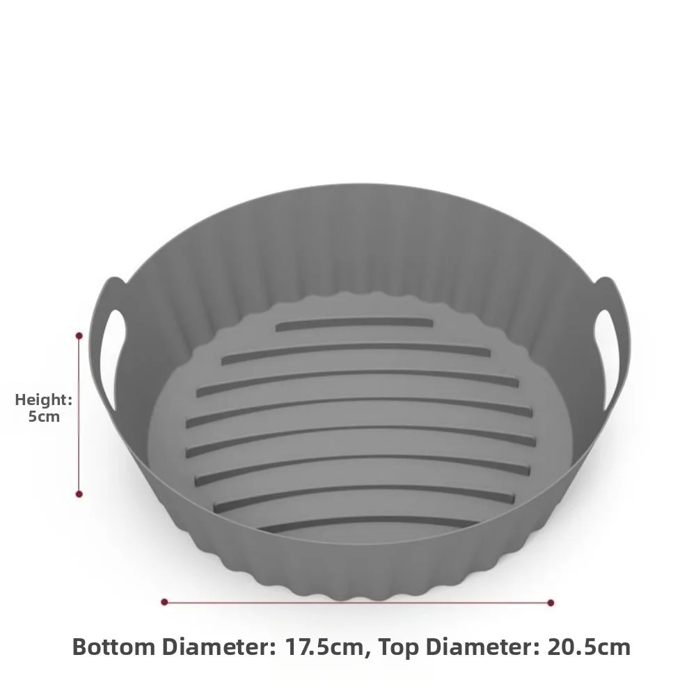 New Silicone Air Fryer Baking Pan Foldable Heat Resistant Round Baking Tray Non-stick Reusable Air Fryer Basket Kitchen Baking