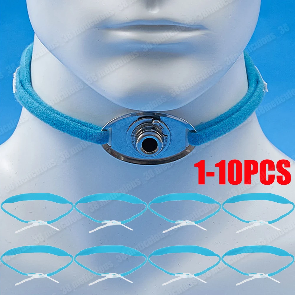 

1-10PCS Tracheostomy Tube Collar Tracheostomy Tube Holder Hook and Loop Closure Reusable Tracheostomy Ties for Post Neck Surgery