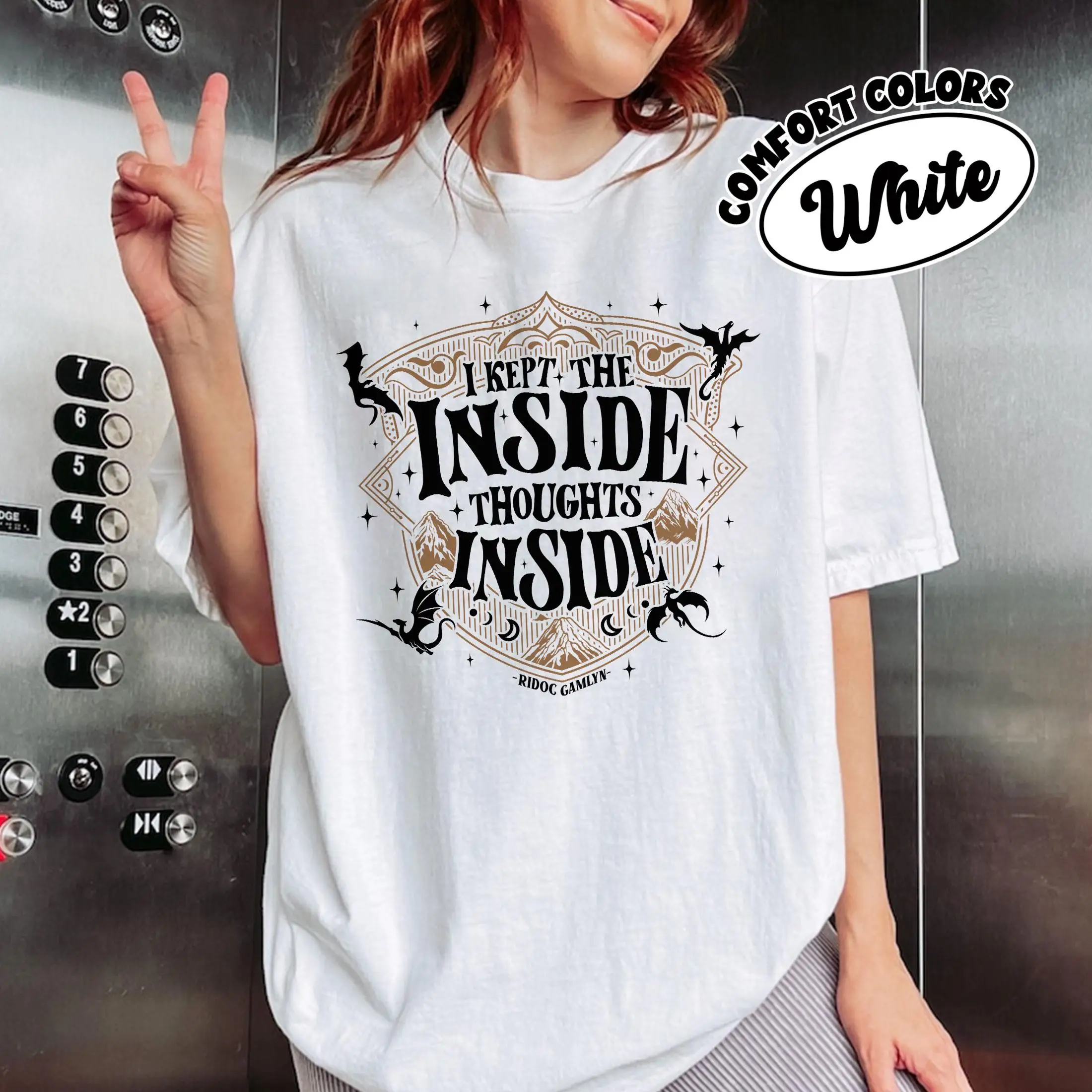 Ridoc Quest Squad Shirt, I Kept The Inside Thoughts Inside Tee, Onyx Storm Fourth Wing Shirt for Fans, Bookish Gift T-shirt