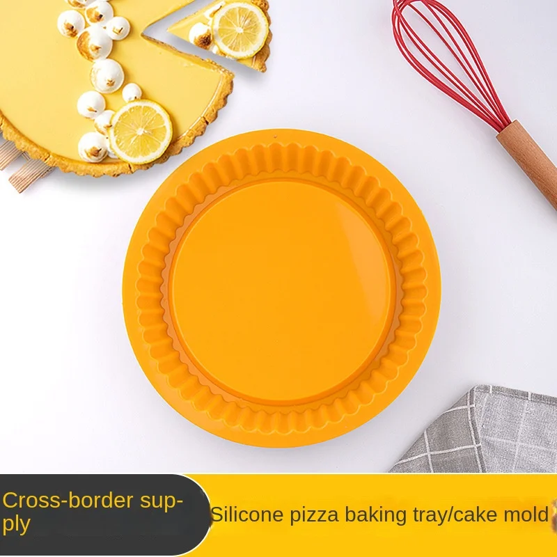1pc 10inch High-Temperature Silicone Cake Mold for Easy Baking - Round Shape- Perfect for Cakes and Pizzas