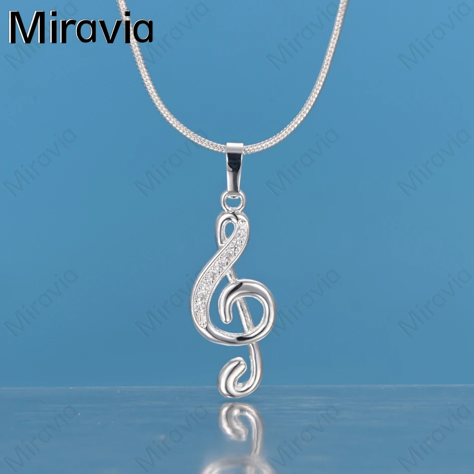 

Miravia 925 Sterling Silver Note Zircon Pendant Necklace Daily Accessories Women'S Simple And Elegant Jewelry