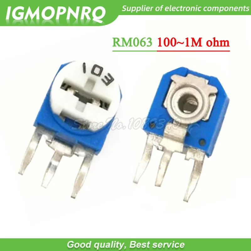 20pcs RM063 RM-063 100 200 500 1K 2K 5K 10K 20K 50K 100K 200K 500K 1M ohm Trimpot Trimmer Potentiometer variable resistor