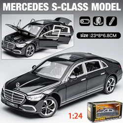 Mercedes-Benz S-Class S400 Modelo de carro de liga, Brinquedo infantil, Presente do carro, Enfeites Simulação, Luxo, Presente do menino, 1:24