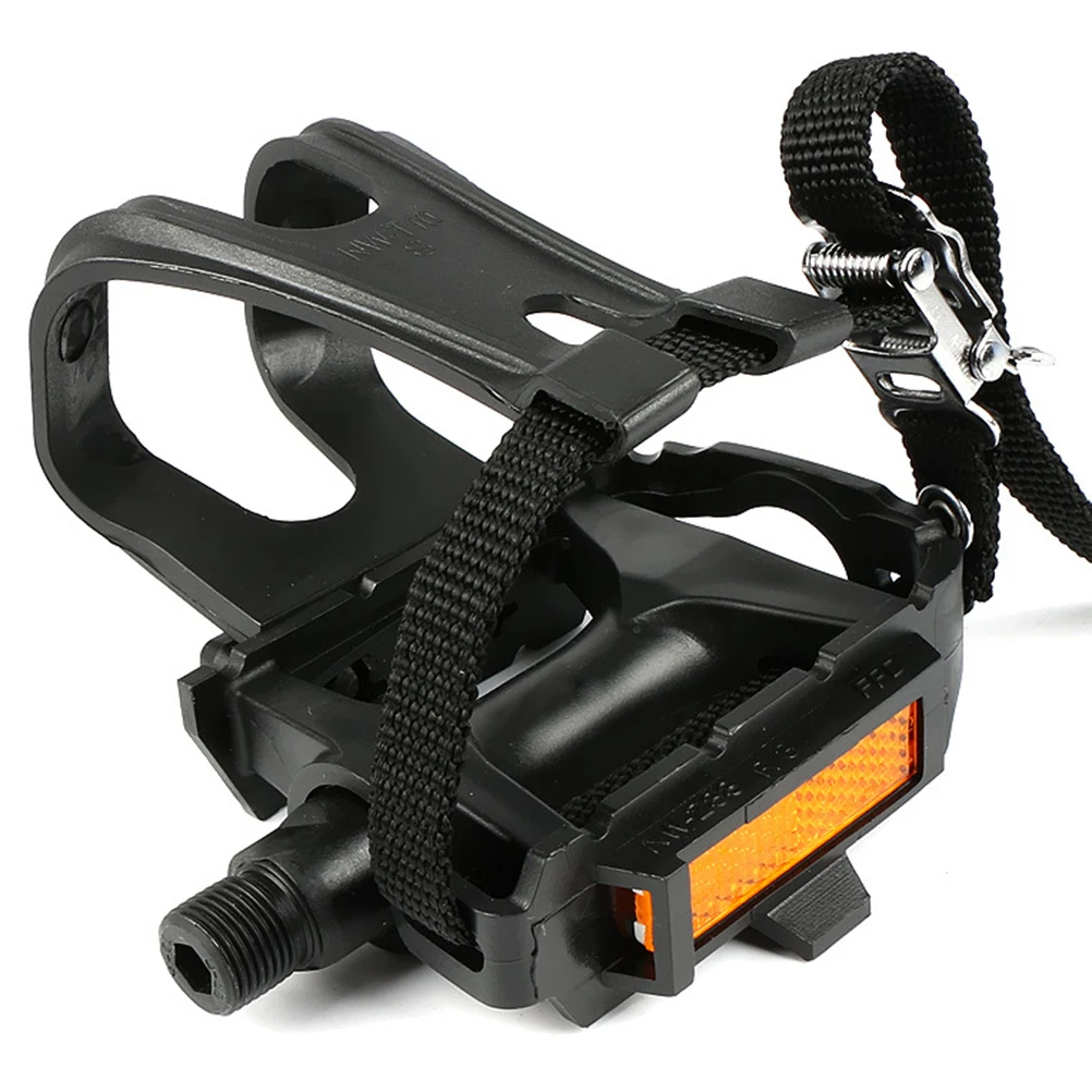 

1 Pair Nylon Cycling Road Mountain Bike Pedal Toe Clip Strap Belts For Removable Reflector Holes Durable Sturdy