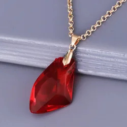 Movie Jewelry Simple Fashion Wizard Magic Stone Necklace Red Acrylic Pendant Jewelry Men and Women Party Accessories Gifts