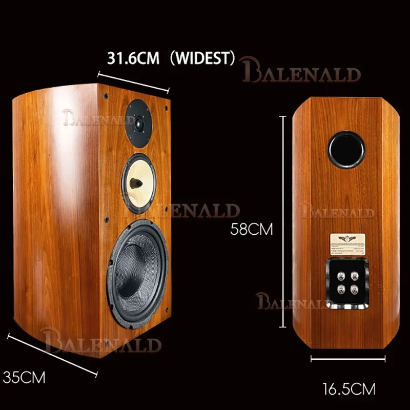 Balenald Home Theater System Hifi Bookshelf Fever-grade 10-inch Passive Speaker Three-way Wooden Speaker Home Speaker