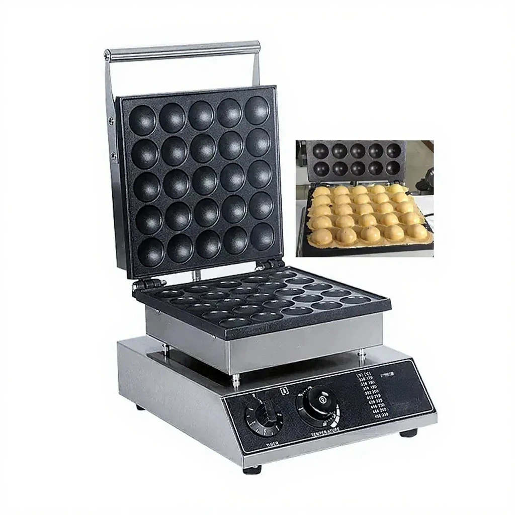 Commercial 25 Hole Muffin Ball Round Pancake Machine Mini Bubble Pancake Maker Baking Equipment For Snack Business
