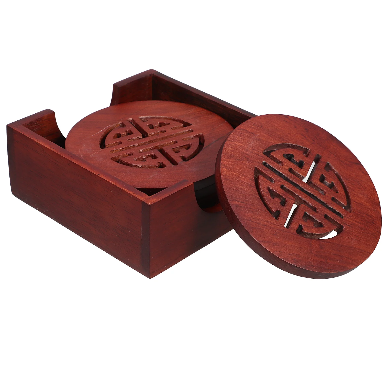 

6 pcs Wooden Coasters Round Heat Insulation Cup Mats For Home Dining Table Protection Drinkware Accessories Round