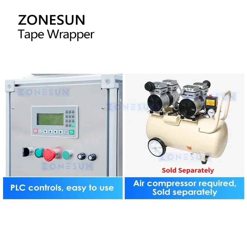 ZONESUN Automatic Tape Wrapping Machine Foam Paper Box Reinforcement Carton Sealing Packaging Equipment ZS-TW5050