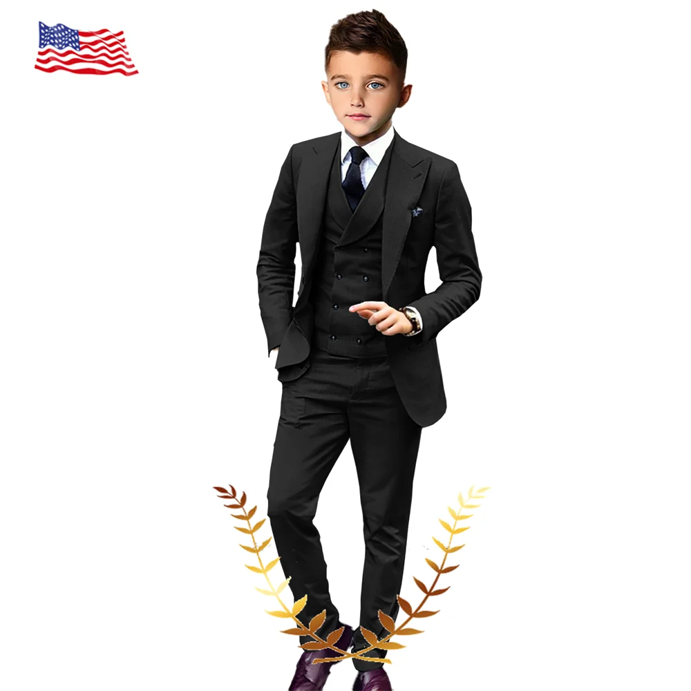 Lavender Boys Suit 3 Piece Suit For Kids 2-16 Years Old Wedding Tuxedo Party Customized Outfit Formal Stage Blazer for Child