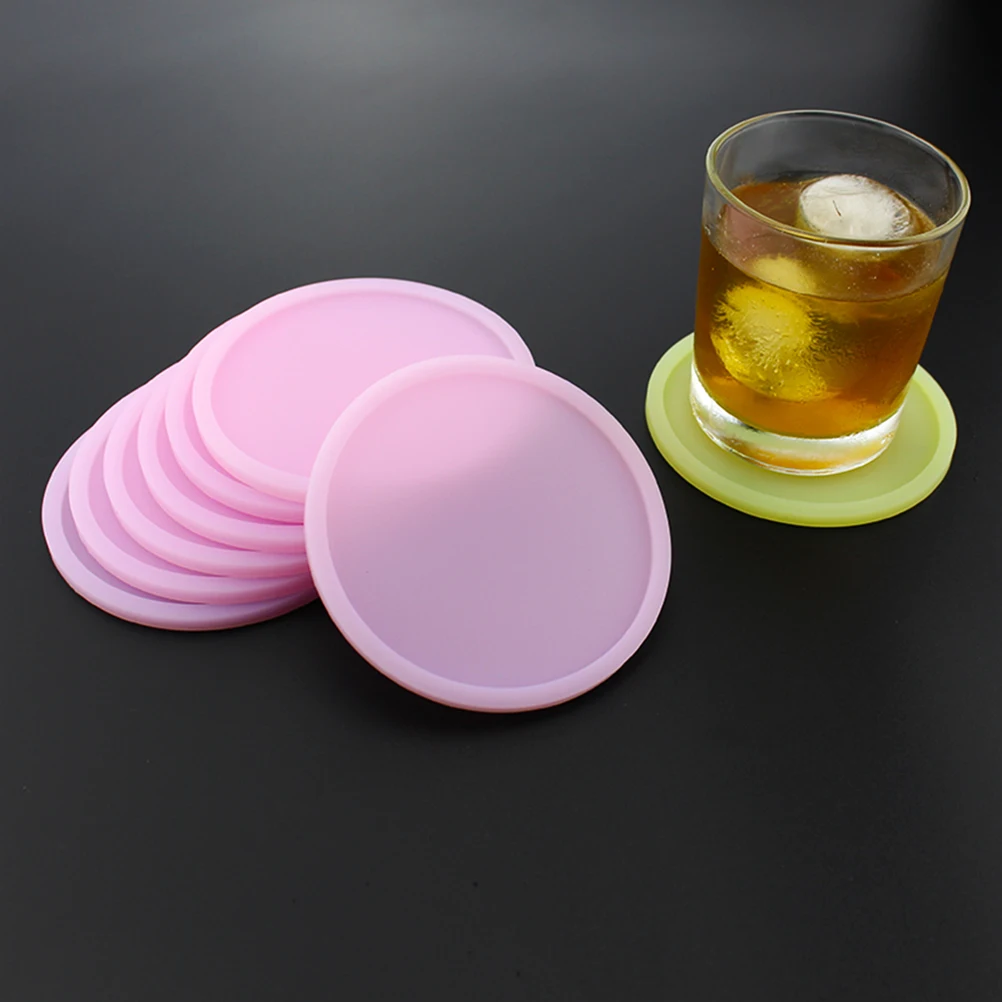 

5 Pcs Coasters Luminous Glowing Cup Pad Anti-slip Mat Non-slip Waterproof Silicone