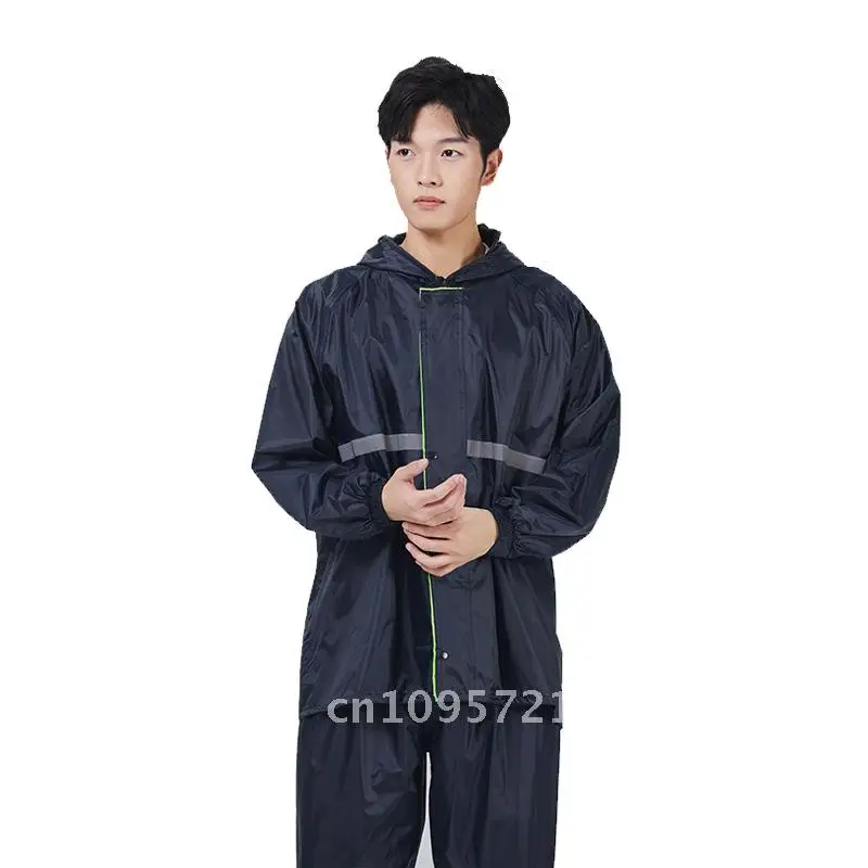 

Factory Wholesale Raincoat suit Oxford Cloth Waterproof Night Reflective Split Raincoat Rain Pants Takeaway Riding Raincoat