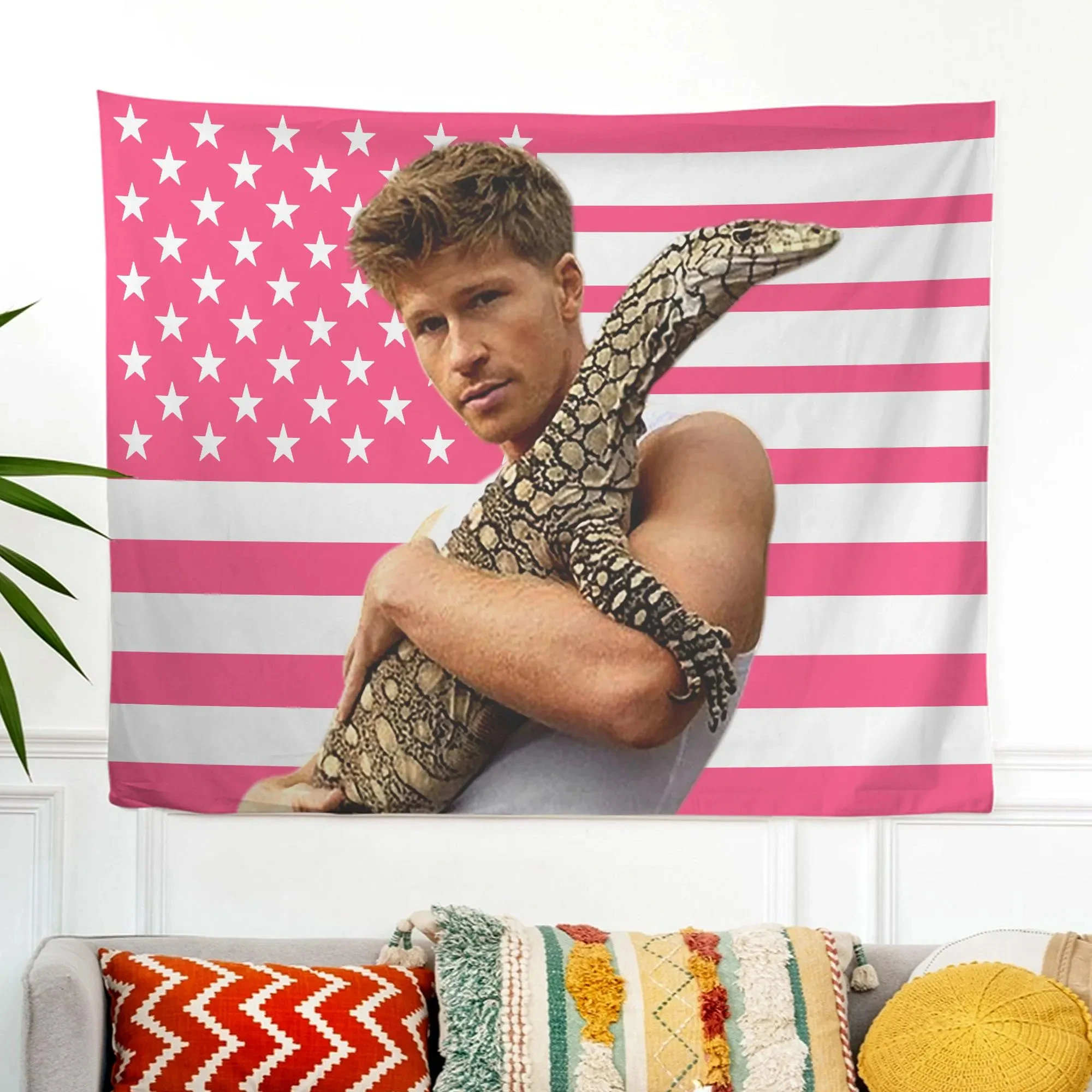 Robert Irwin Rosa USA-Flagge, Wanddekoration, Wandteppich, Schlafsaal, Hintergrund, Stoff, Urlaub, Zuhause, Party, Wohnzimmer, Club, Stoff, Wandteppich