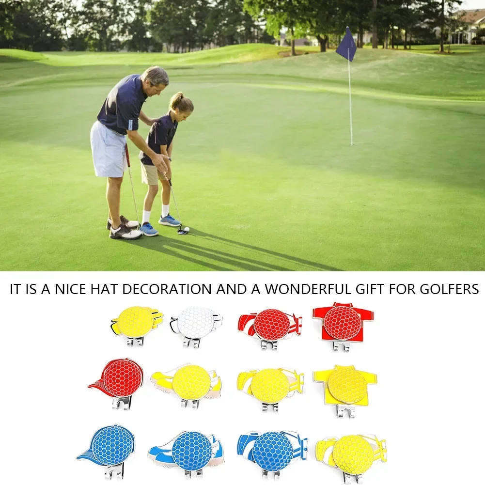 

12 шт. магнитный зажим для шляпы из нержавеющей стали с маркером для мяча для гольфа, игроком в гольф