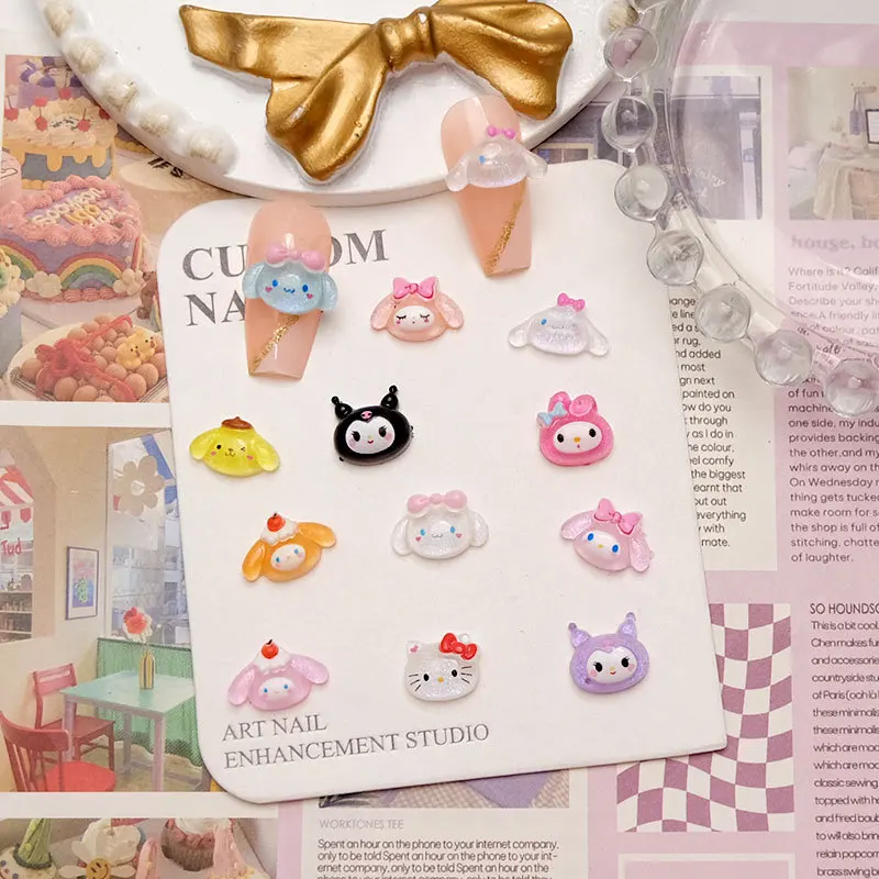 Miniso ネイルアートジュエリー Kulomi KT 猫大きな耳ウサギ漫画 DIY 着用ネイルイヤリングクリーム接着剤ジュエリー