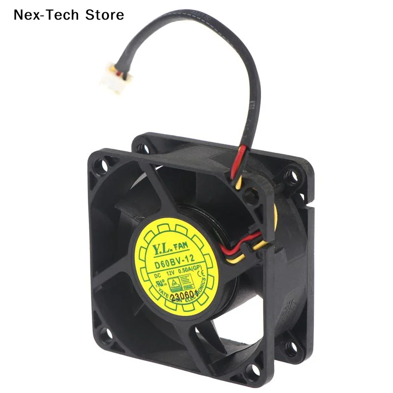 [NT]1PCS CPU Cooling Fan D60BV-12 6025 12V 0.50A Large Air Volume Server Fan 6CM 6025 60*60*25MM[NT]