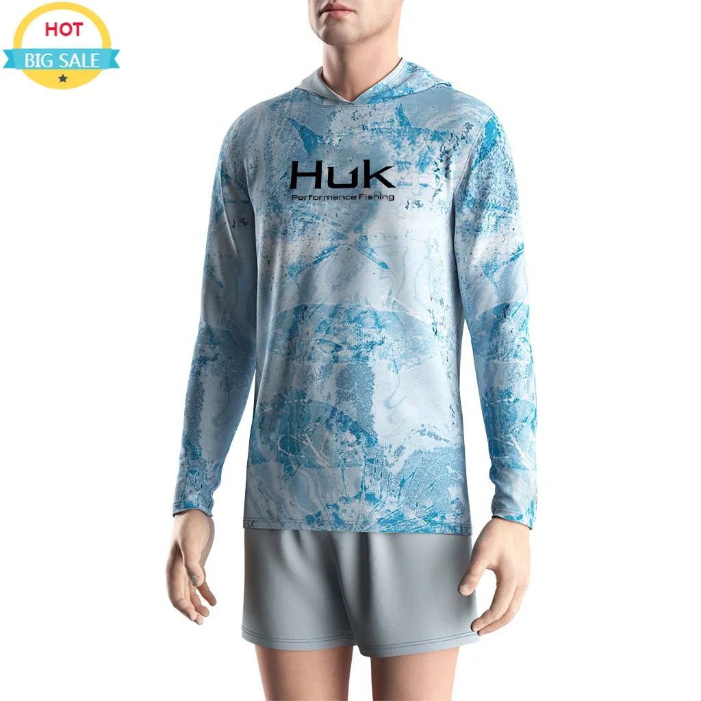 

Mens Fishing UV Protection-Blue Fish 3D Printing-Performance Hooded Lightweight Outdoor Casual Streetwear