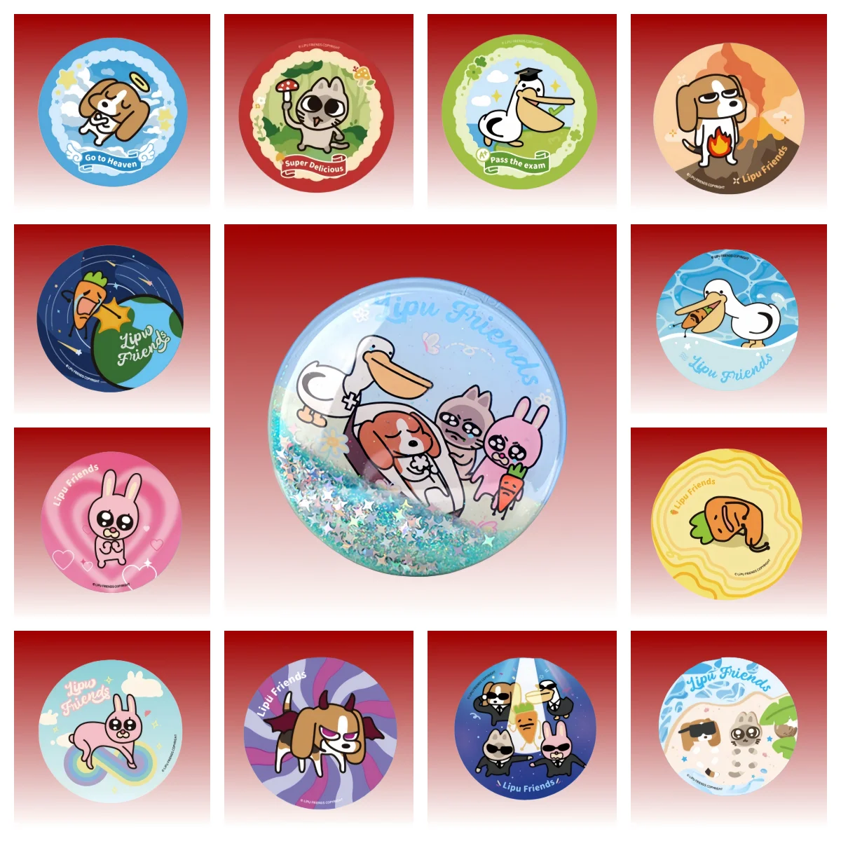 

​UTTER Lipu Enamel Pin Blind Bag 58mm Cute Animal Design Metal Badges with 1/72 Secret Chance for 14+ Age Fans Collection Gift