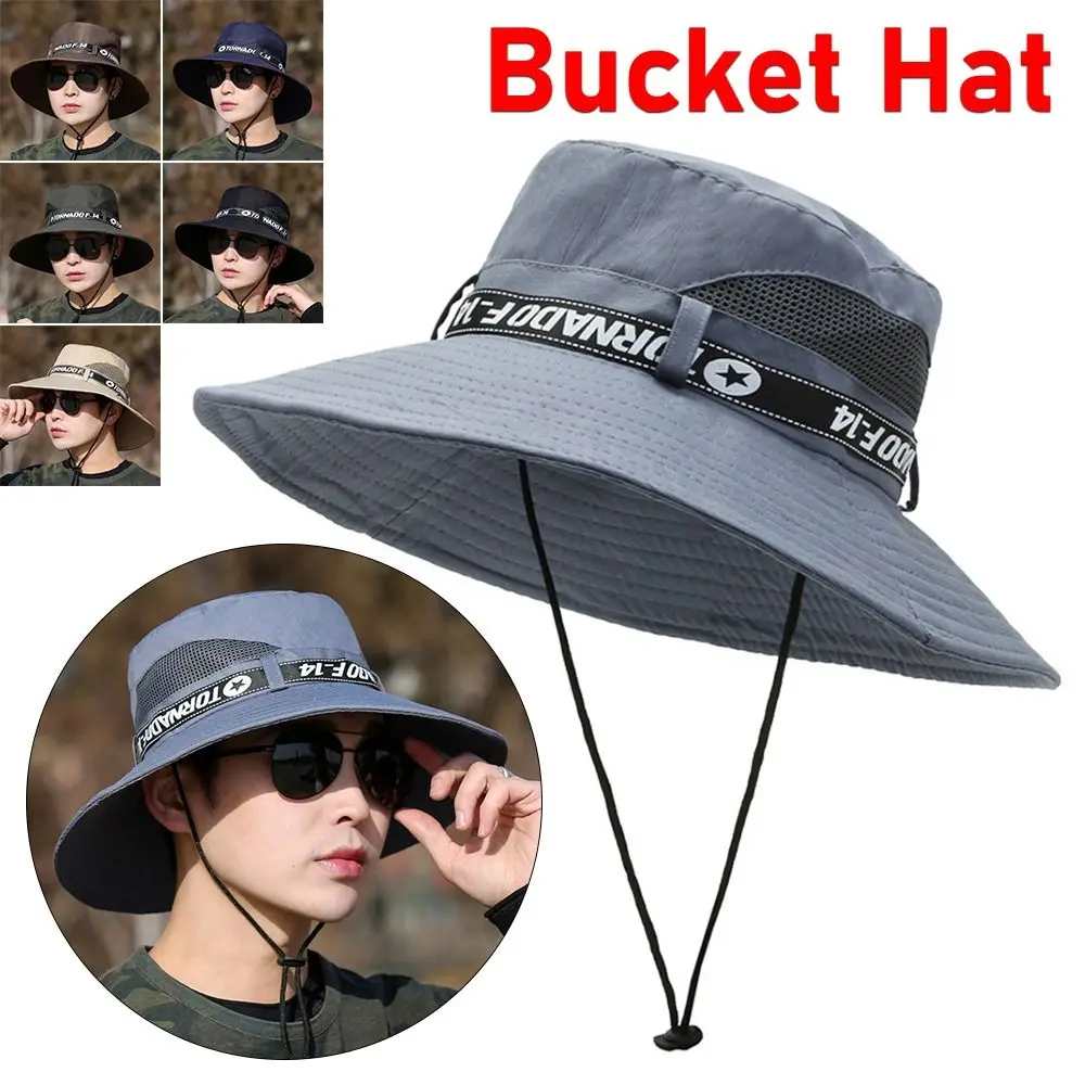 1Pcs Wide Brim Bucket Hat Outdoor Summer Gorro UV Protection Cap Hiking Sombrero Fishing Camping Sun Hat for Men Women