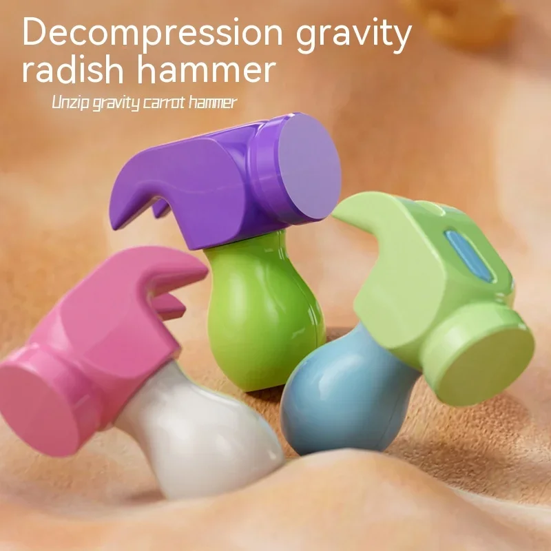 Gravity Decompression Radish Hammer Children's Toy Mini Portable Hammer Small Relaxation Mini Portable Hammer Compact Funny