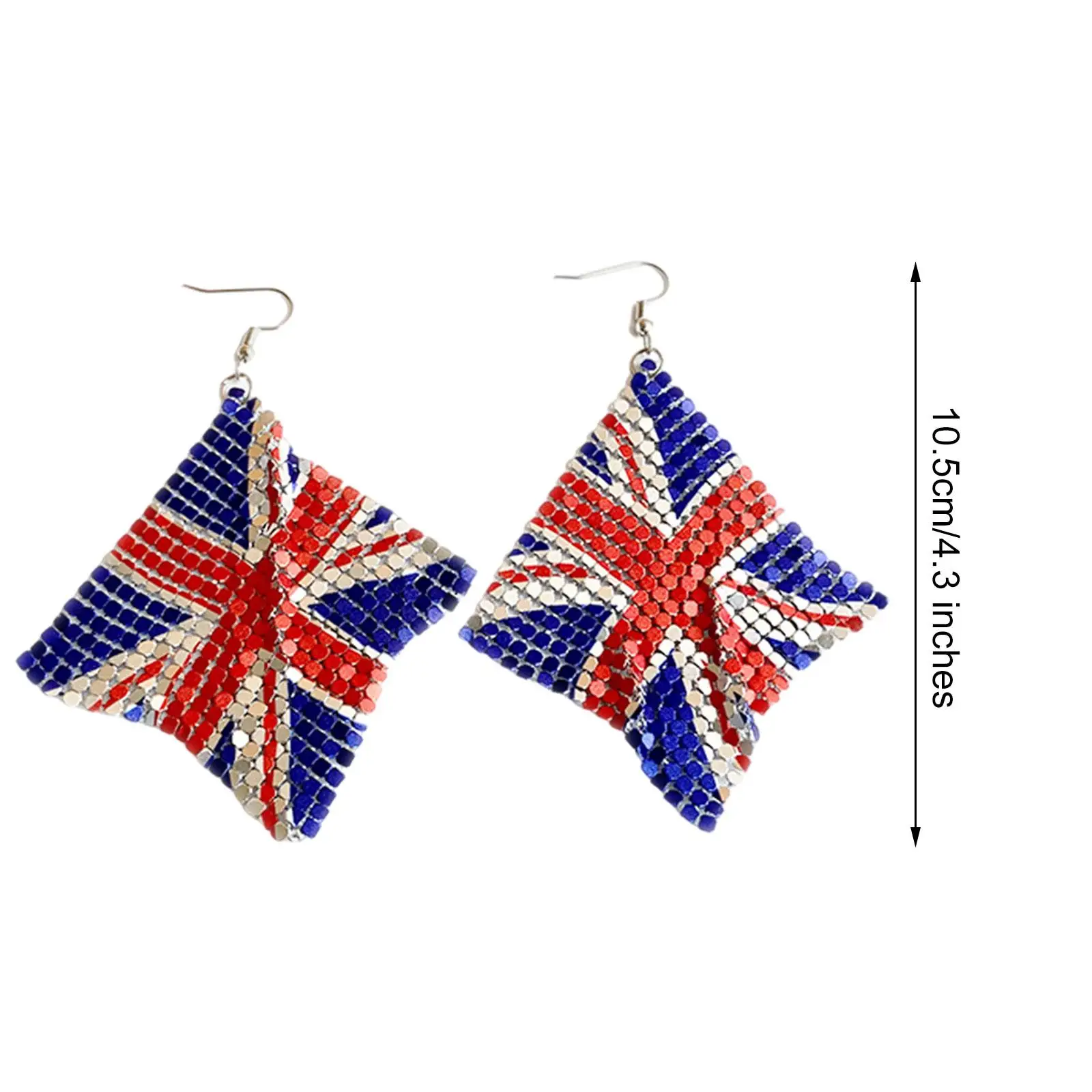United Kingdom National Flag Loops Wooden Drop Earrings Britain England UNION JACK Design Print Dangle For Women Gifts