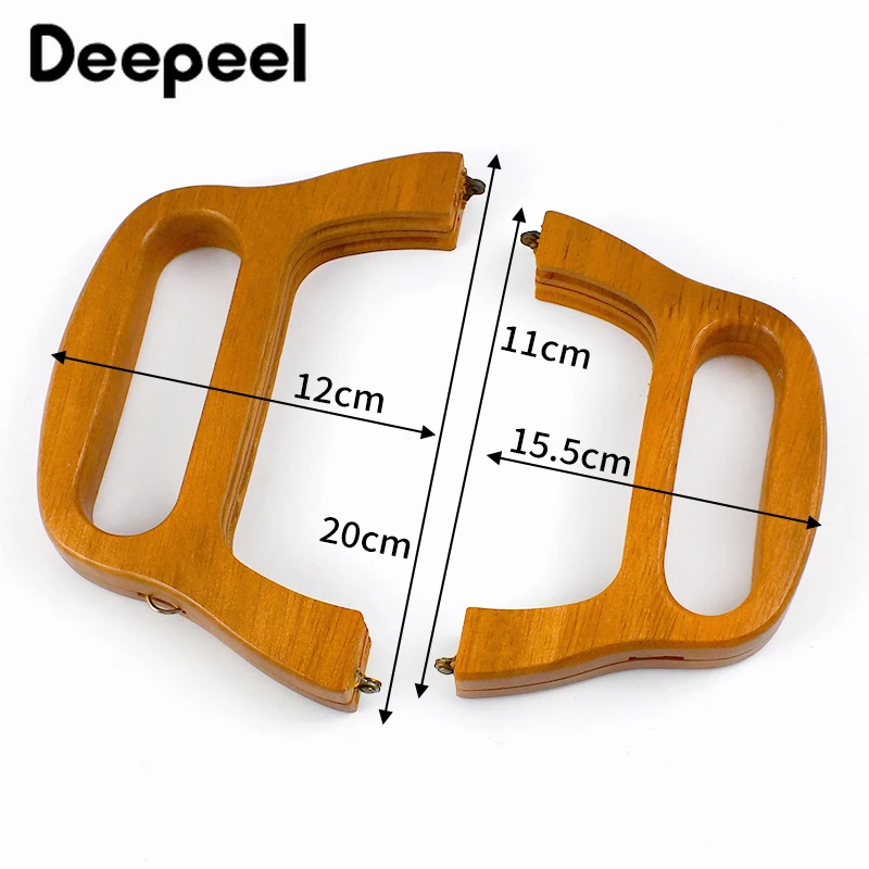 1/2Pcs 15.5/18.5/20cm Solid Wood Handle Making Bags Handmade Sewing Brackets Purse Frame Wooden Kiss Clasp DIY Bag Accessories