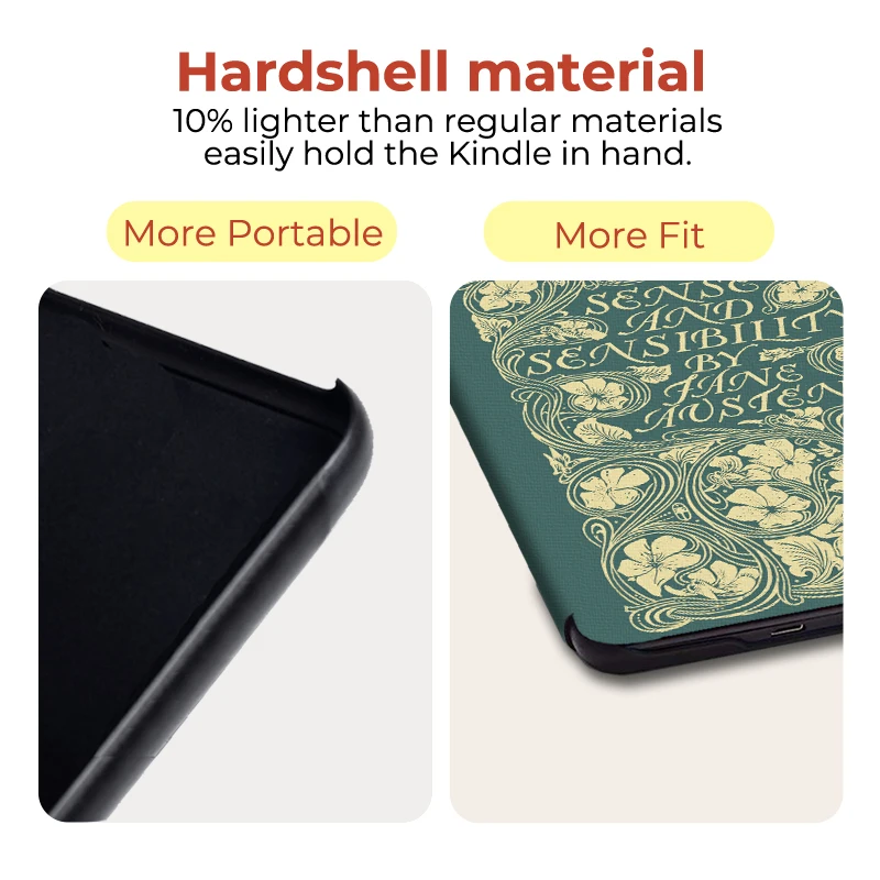 Etui Twosheep Hard Shell do Kindle Paperwhite 12. generacji, Kindle Colorsoft, Kindle 11. generacji, etui z klapką, funkcja automatycznego usypiania i budzenia, motyw Monet i kotów. — zdjęcie produktu 4