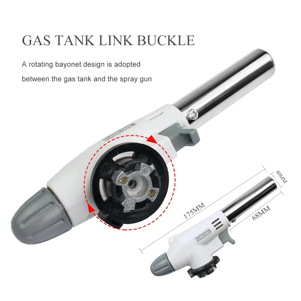 Torch Cooking AutoIgnition Butane Gas Welding-Burner Welding Gas Burner Flame Gas Torch Flame Gun Blow for BBQ Camping Cooking