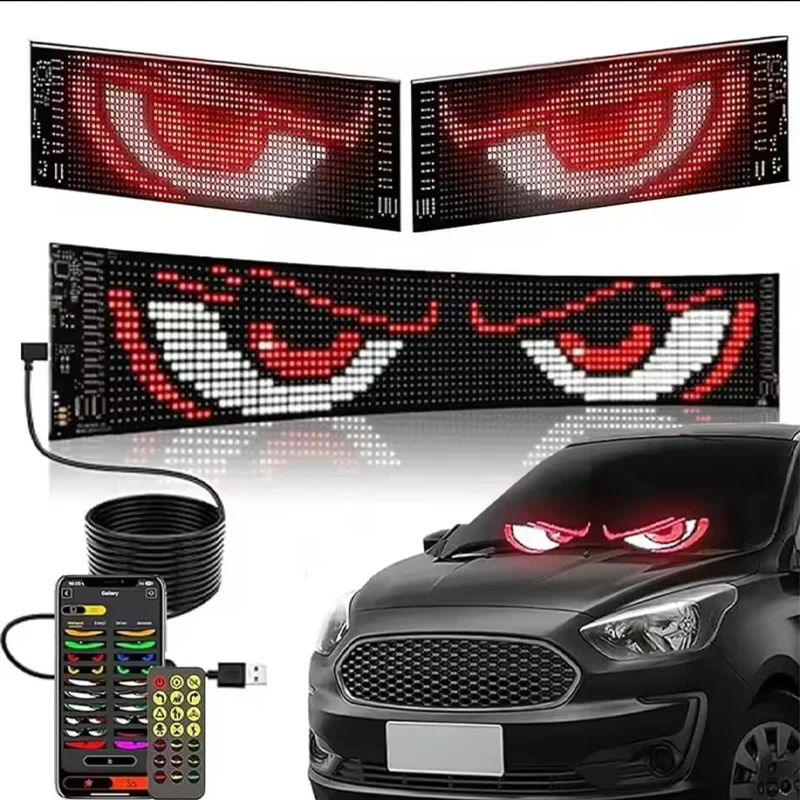 

Demon Eyes Car LED Logo APP LED Matrix Pixel Panel Night Light DIY Programmable Flexible LED Display for Car Truck Accessories