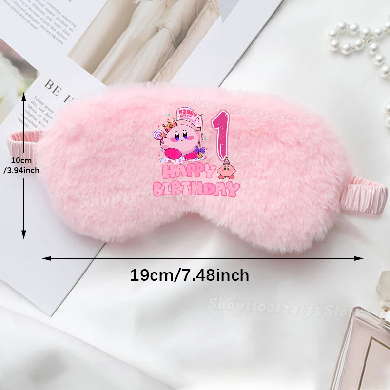 Cute Star Kirbys Plush Sleep Eye Masks Birthday Number Anime Print Siesta Shade Help Patch Travel Girl Kawaii Relax Eye Mask Hot