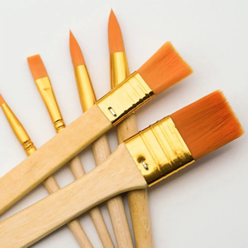 แปรงทาสี set pulpen ระบายสีน้ำมันปากกา6ชิ้น/แพ็คยืดหยุ่นได้