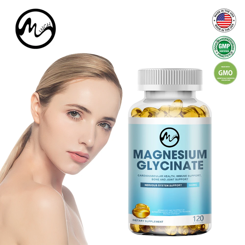 

High Absorption Magnesium Glycinate, Supports Muscle, Bone, Joint, Heart Health, Enzyme Function, No GMOs