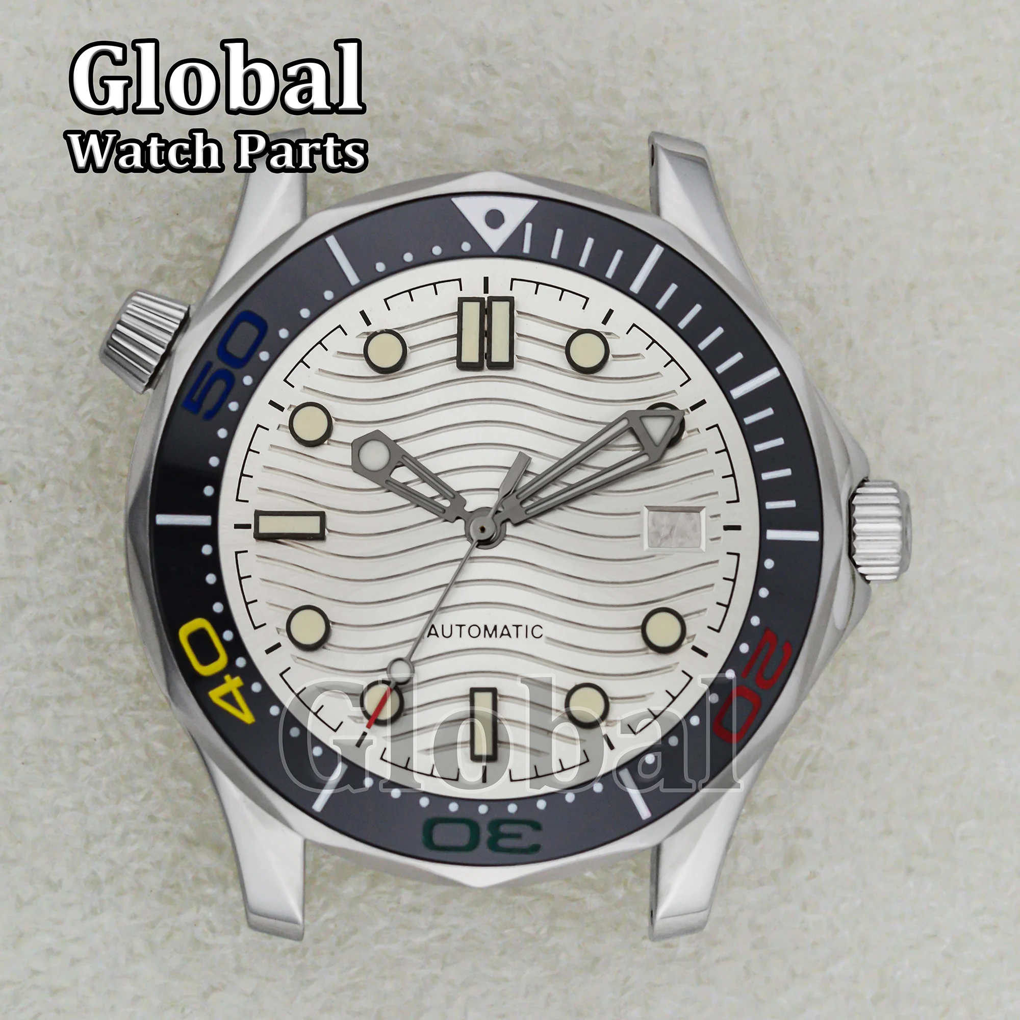 ステンレス鋼の時計ケース,波のパターン,発光時計の手,可動部品,nh35 nh36,41mmに適しています