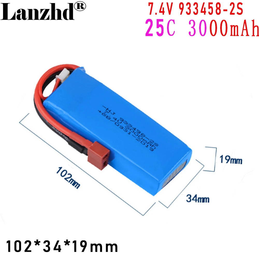 7.4v 3000mAh lithium battery 144001 124018 124019 EAT14 For Wltoys Remote control Car Battery Upgrades LiPo Battery