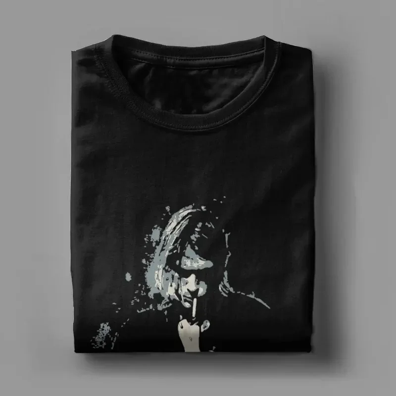 Men\'s Kurt Cobain guitar T shirts cotton clothes amazing short sleeve round collar tees original T-shirt