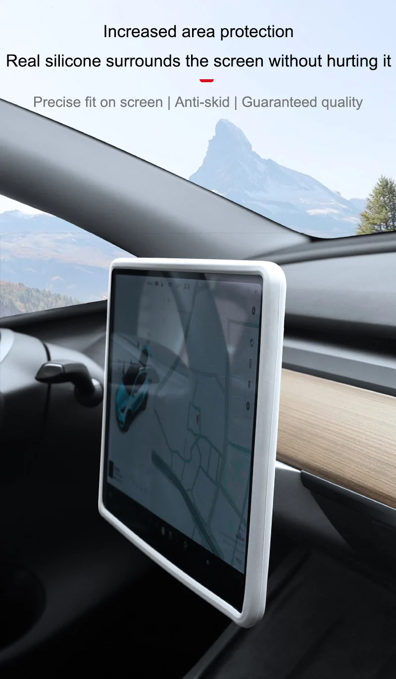 Für Tesla Modell 3 y 2012-2017 Silikons chutz rahmen Kanten abdeckung Zentral steuerung Autozubehör Navigation Displays chutz folie