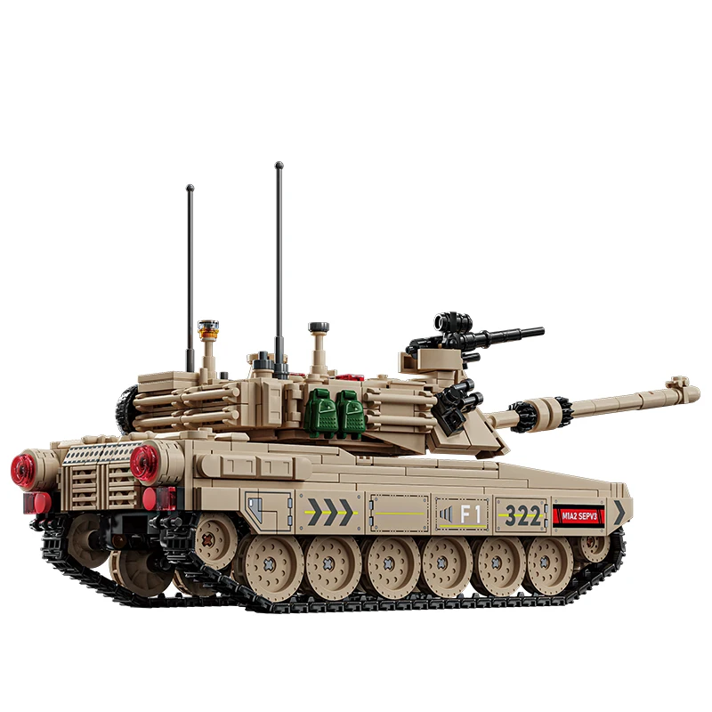 World War 2 WW2 Military SWAT M1 Abrams Main Battle Tank Building Blocks Bricks Army Soldier Model Toys For Children Gift ﻿