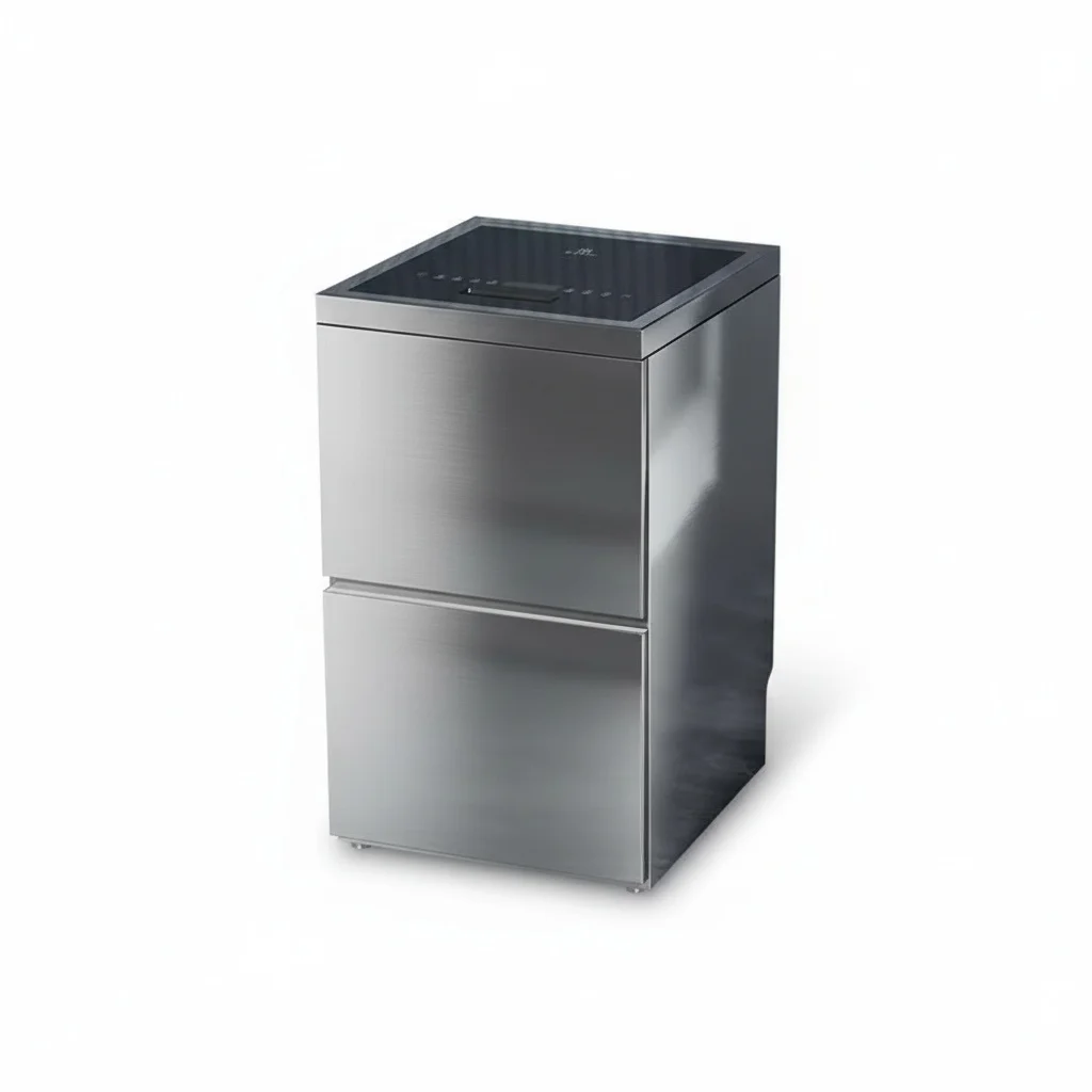 Freestanding Dishwasher, 304 Stainless Steel Top-Loading Dishwasher, Mobile Pot Washer, No Installation, Cabinet-Integrated Unit