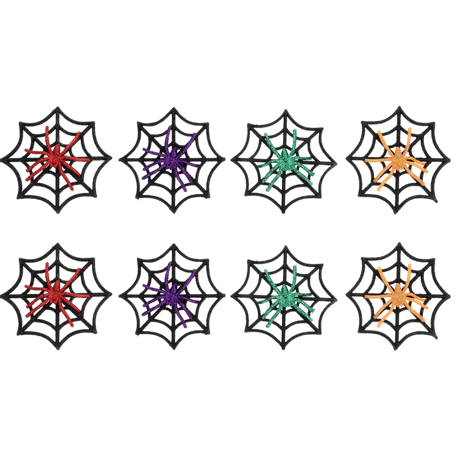 8Pcs Vivid Spider Web Hair Clip Halloween Hairpin for Women Cosplay Role Play Dance Fancy Dress Haunted Party