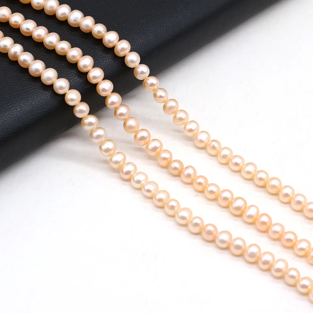 5-5.5mm Natural Zhuji Freshwater Pearl Beads Loose Round Punch Bead for Jewelry Making Diy Necklace Bracelet Accessories