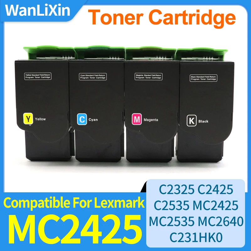 

1 шт. ~ 4 шт. MC2425 совместимый тонер-картридж для Lexmark C2325 MC2325 C2425 MC2535 MC2640 MC2300 MC2400 MC2500 dw adw принтер