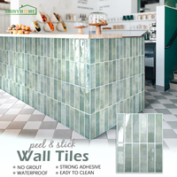 10/30/50 Pieces 3D Imitation Handmade Tile Stickers, Self-Adhesive Kitchen Backsplash, Waterproof Self-Adhesive