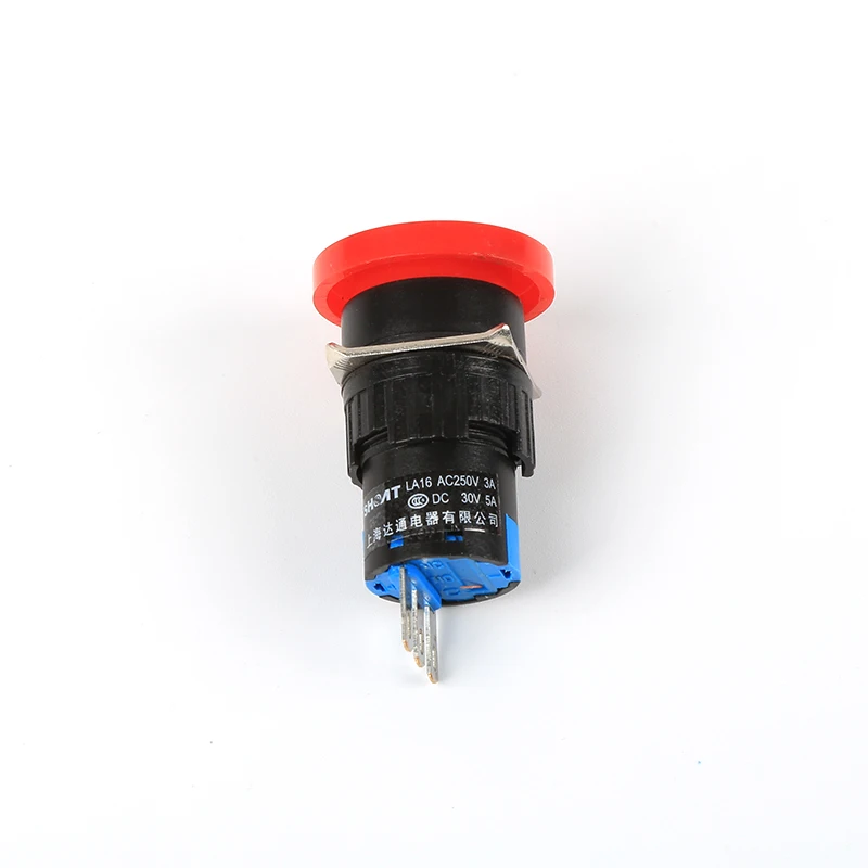 16MM Round Mushroom Head Push Button Switch Latching Switch LA16Y-11M (AB6-M) Green And Yellow