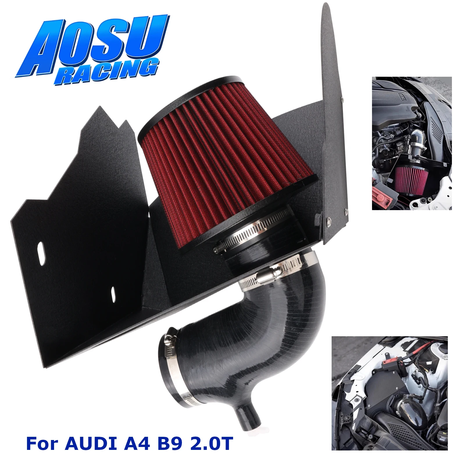 Dry Air Filter Heat Shield Inlet Pipe Kit Air Intake System Performance For Audi A4 B9 2.0T 40 TFSI 2015+