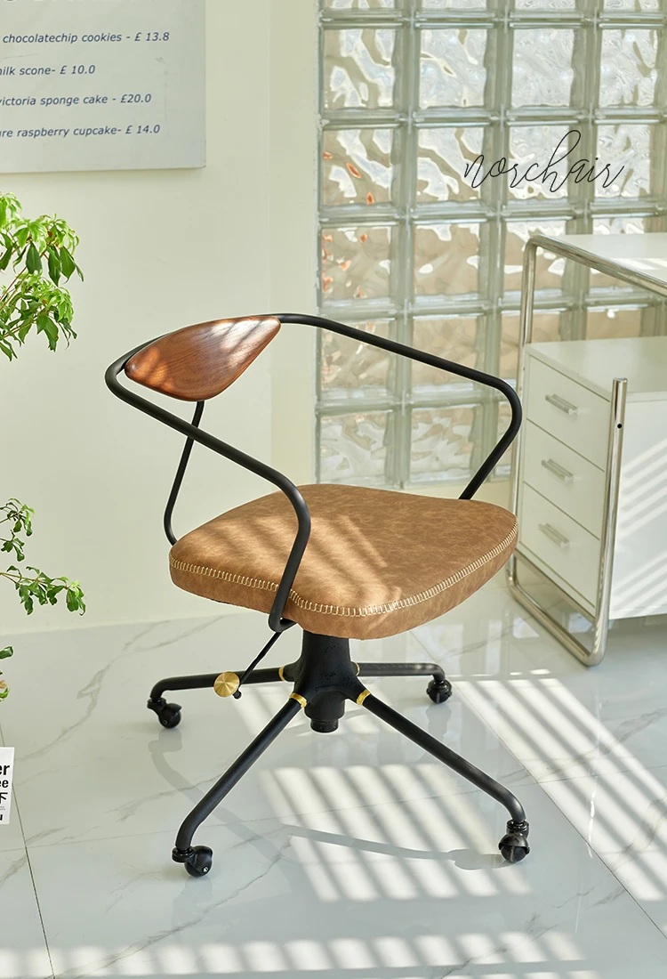 

Компьютерное кресло Norchair в ретро-индустриальном стиле, домашнее подвижное офисное кресло, минималистичный подъемный обучающий стул для кабинета