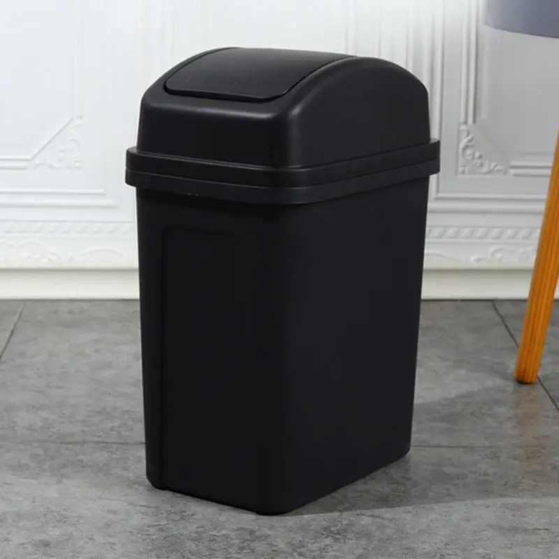 Trash Can With Swing Lid Household Paper Basket Home Simple Style Rubbish Basket For Home Living Room Kitchen Bedroom