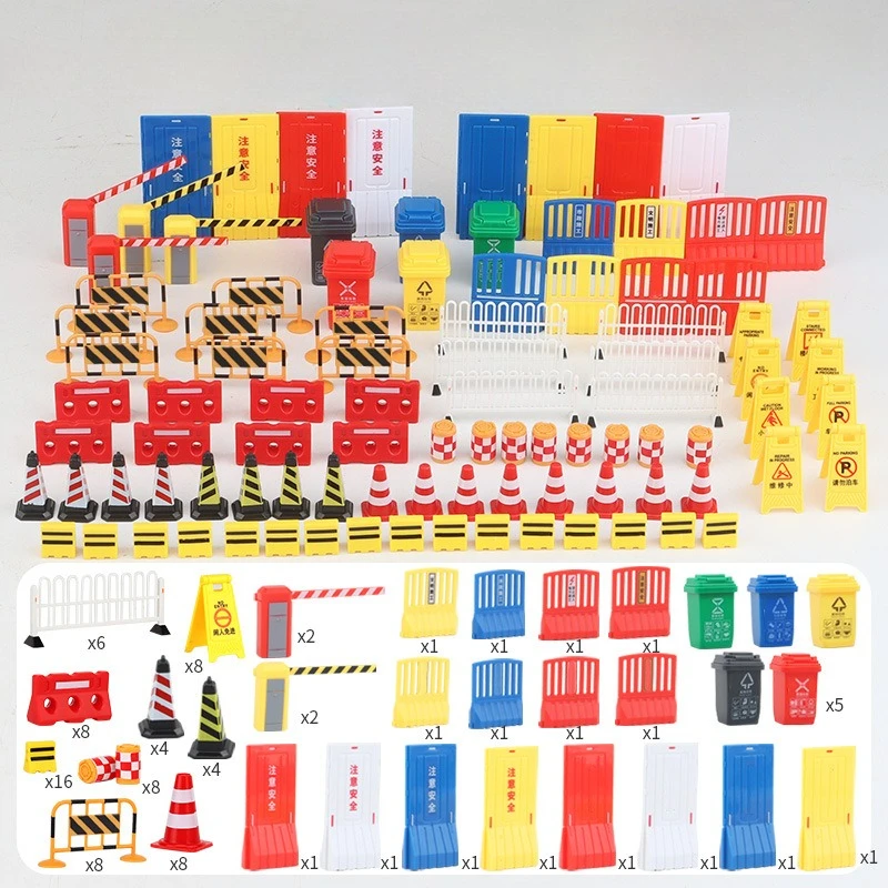 

5 PCS Cross-border Miniature Simulation Roadblock Traffic Parking Scene Sand Table Road Simulation Props Children's Teaching